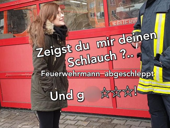 TinyEmily Porno Video: Zeigst du mir deinen Schlauch ? Feuerwehrmann Gefi**t !!! cream**e ohne Gummi